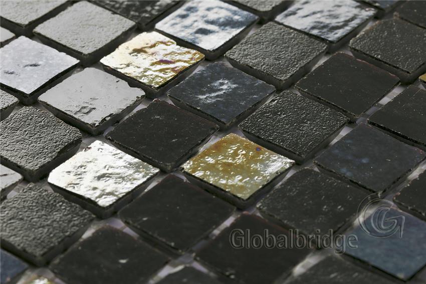 black glass mosaic wall tiles