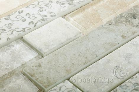 Crystal mix enamel glass mosaic tile backsplash mosaic pattern art 