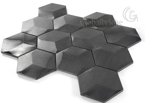 3D Stainless Steel Metal Mosaic Tile