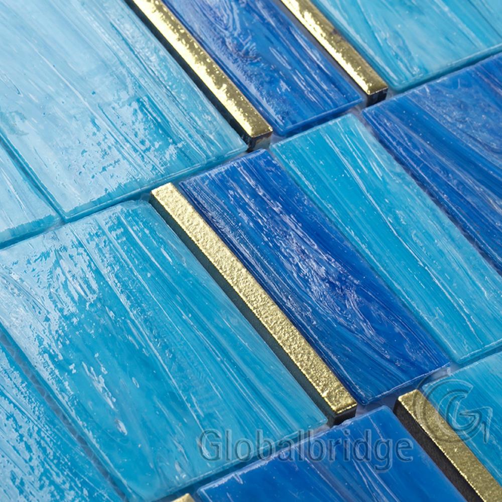 Rectangle Glass Mosaic Backsplash Wall Tiles
