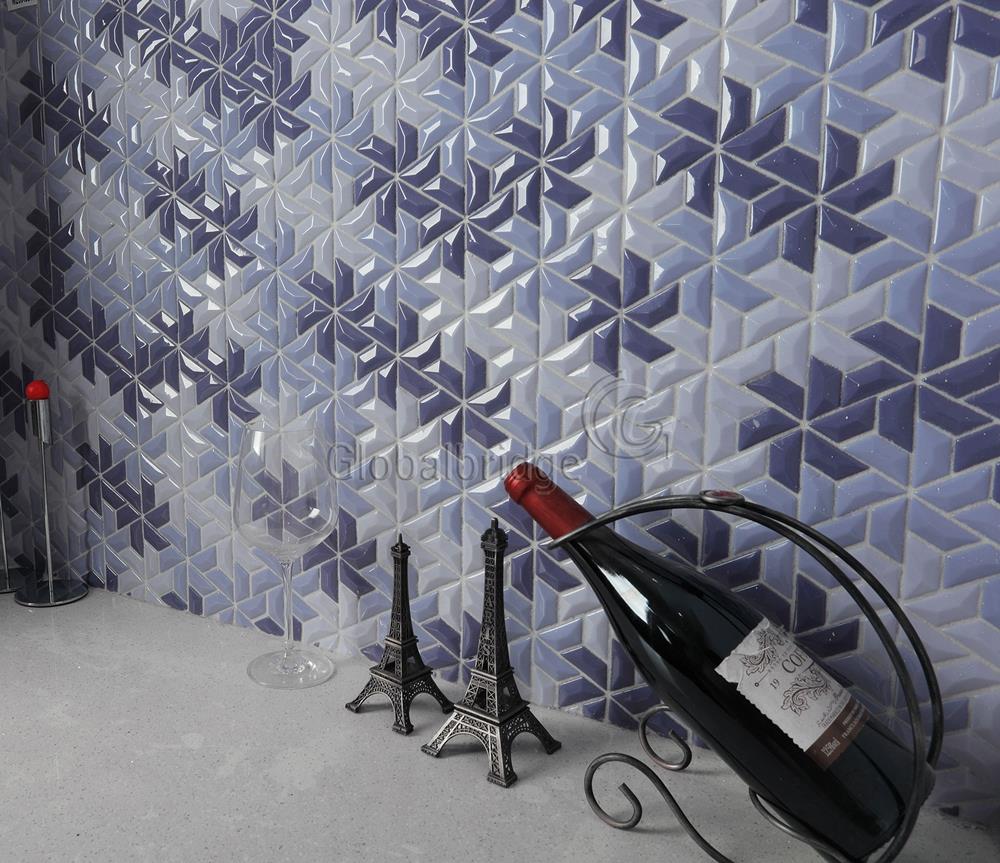 Trapezoid Shape Fullbody Mosaic Tile Wall