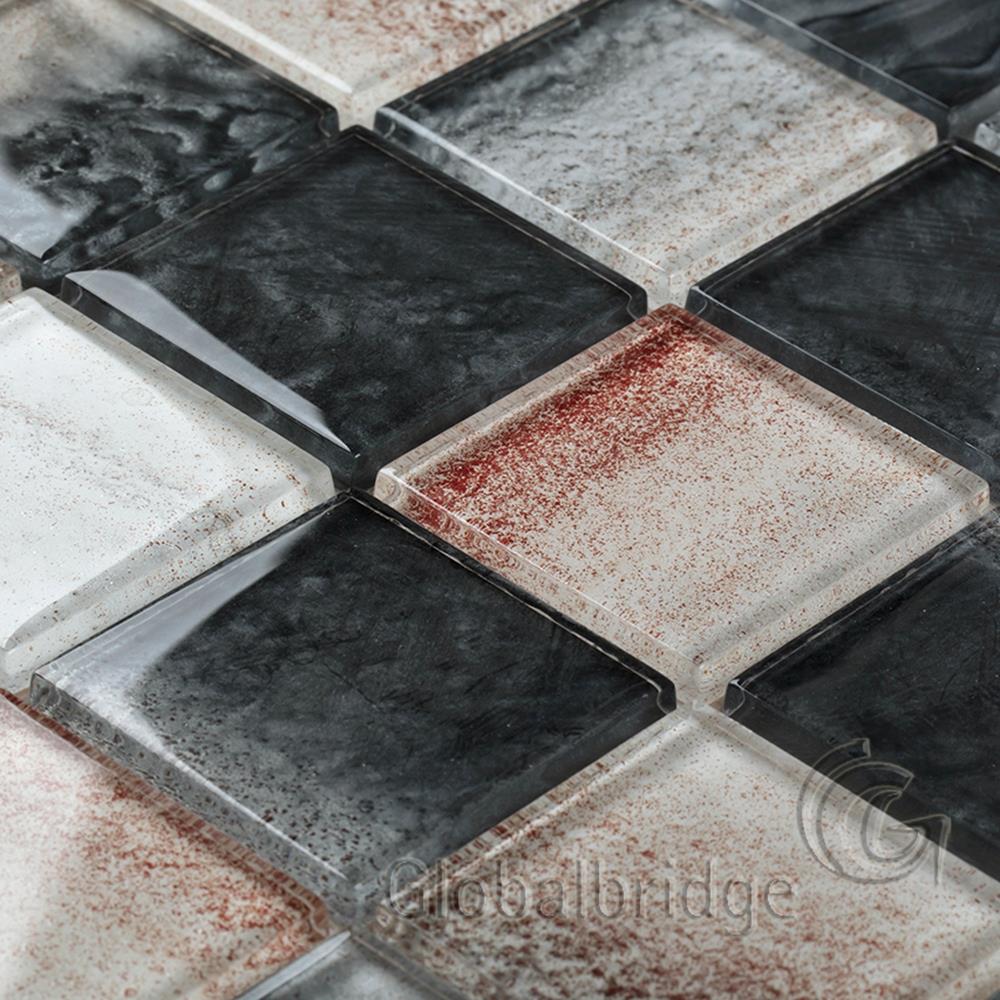 Inkjet Bathroom Wall Mosaic Glass Sheets