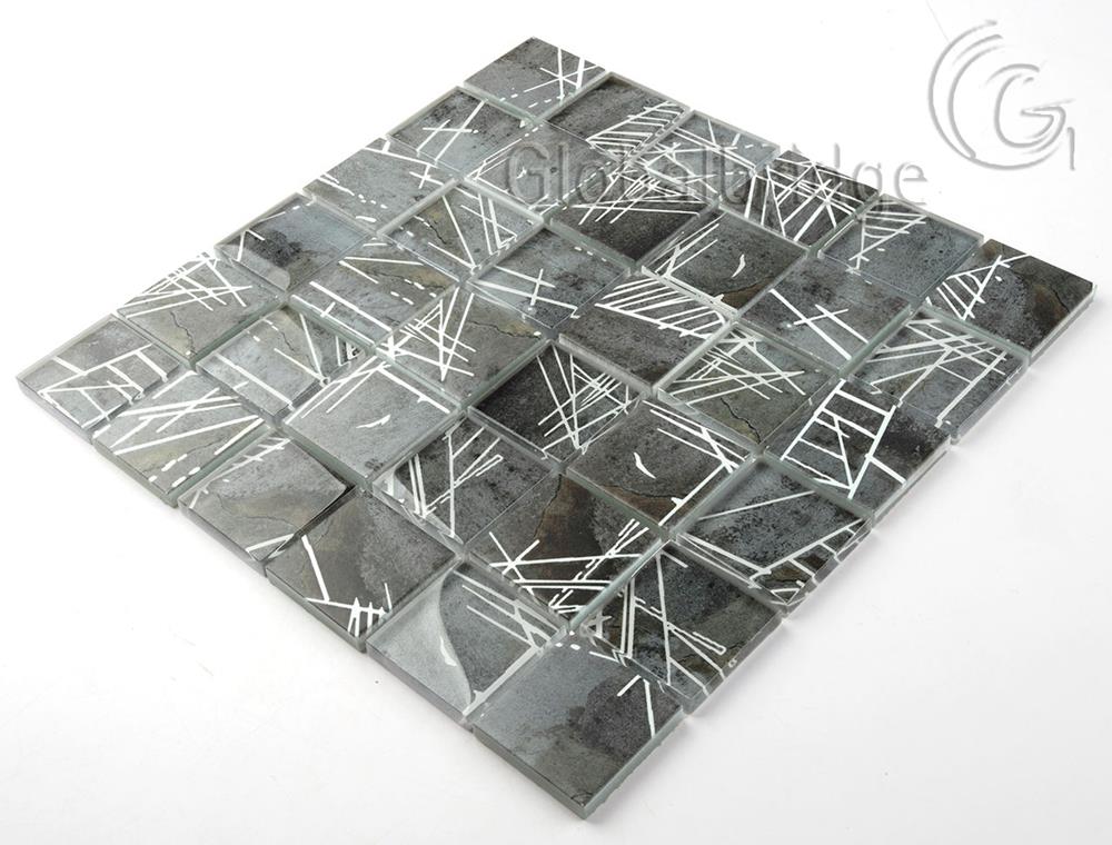 Concrete Like crystal glass mosaic tile living room wall mosaic