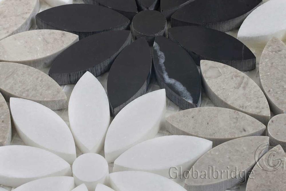 Interior marble stone tiles wall flower mosaic