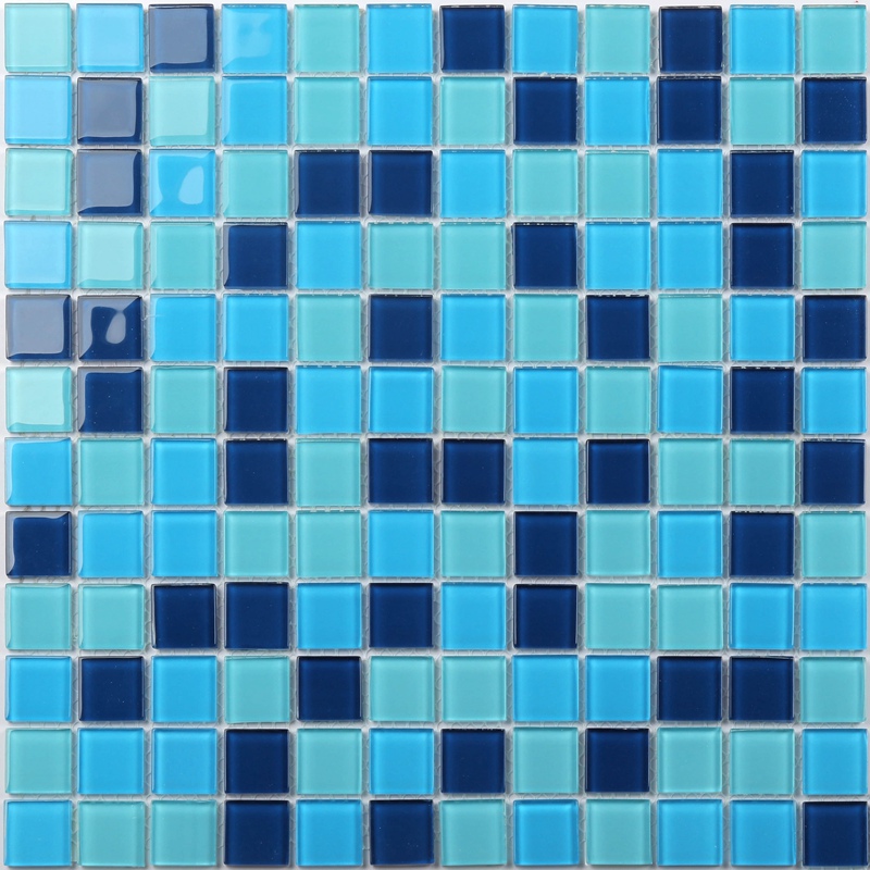 glass blue permanent wet area mosaic