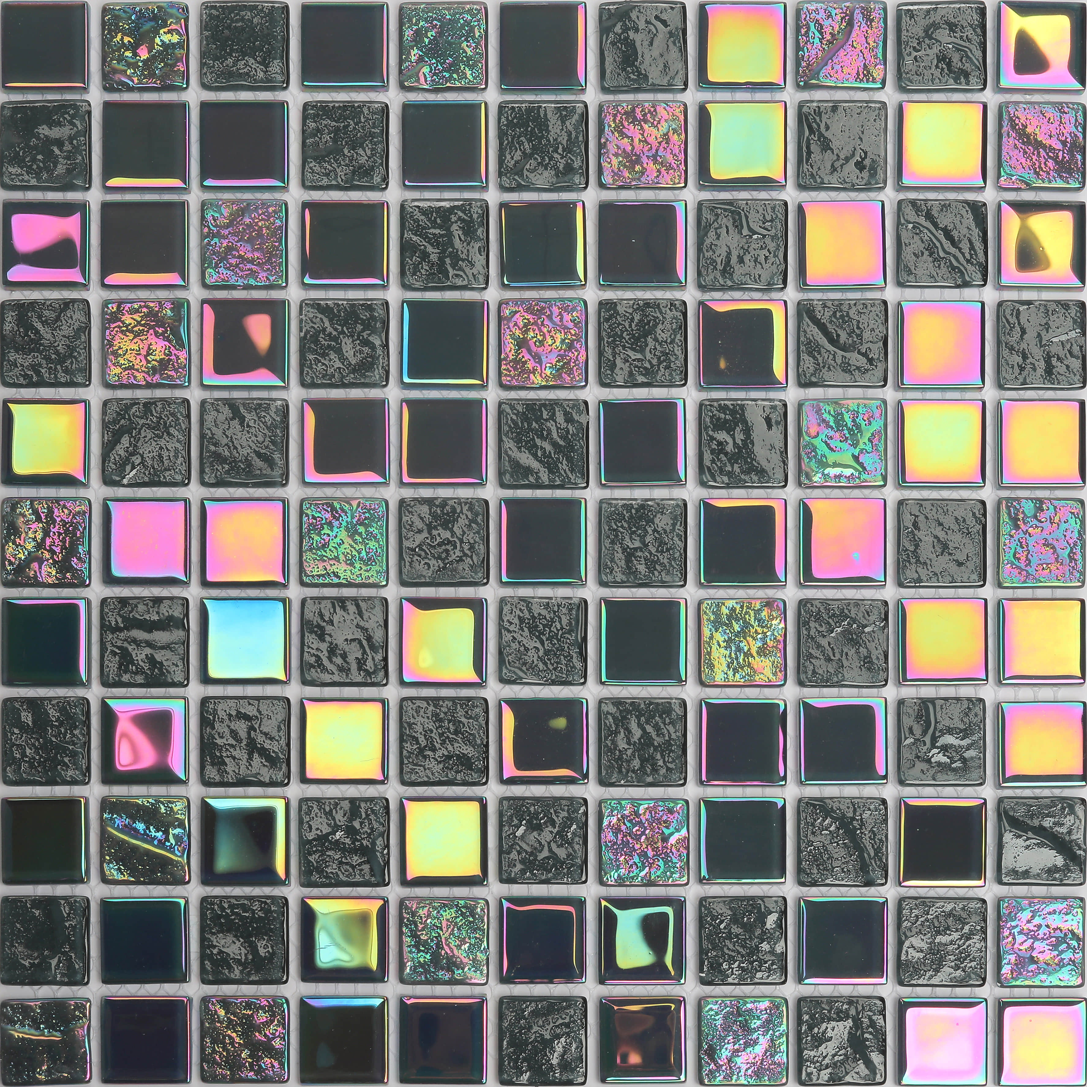 Iridescent tiles decorative wall mosaic