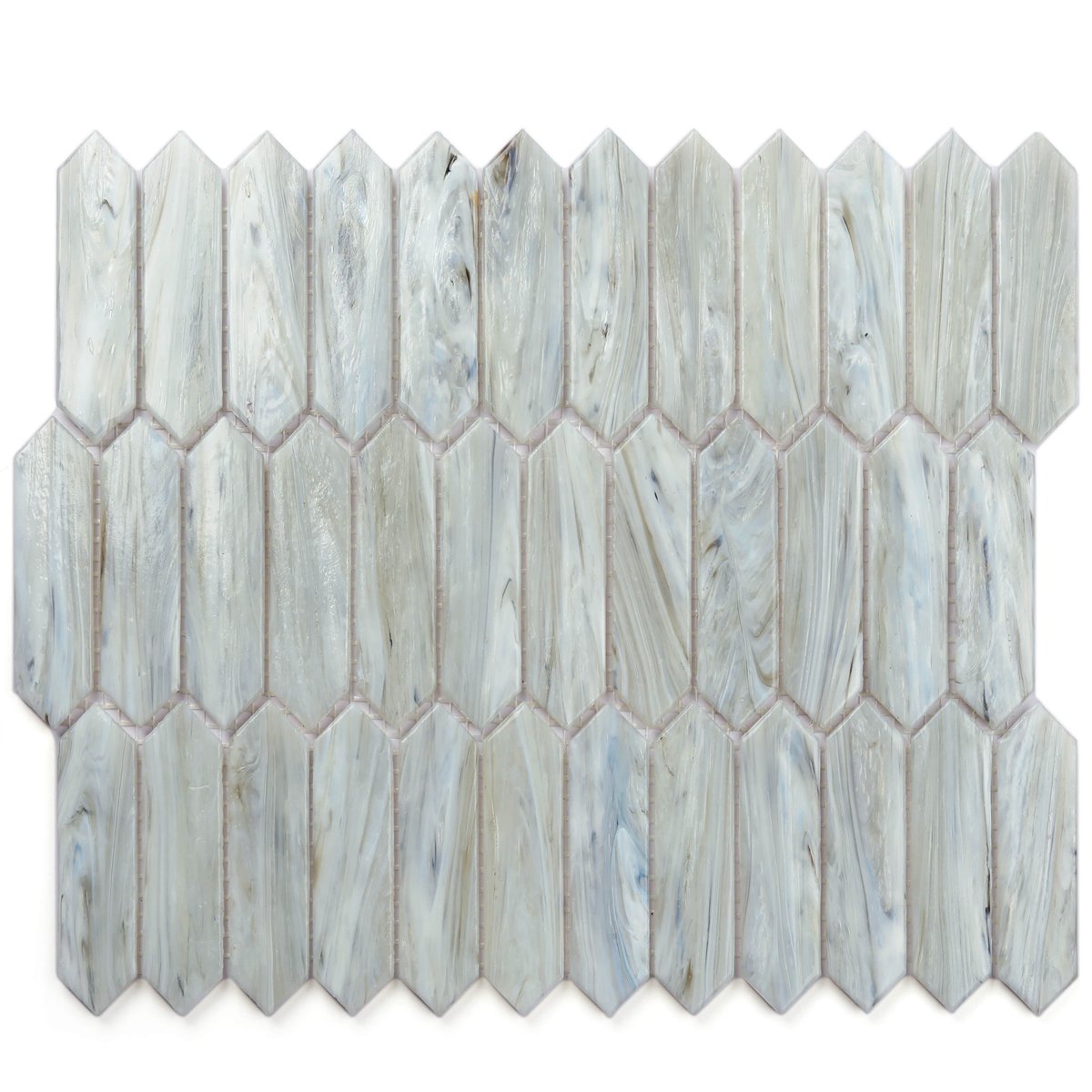 Textured glass tile kitchen backsplash