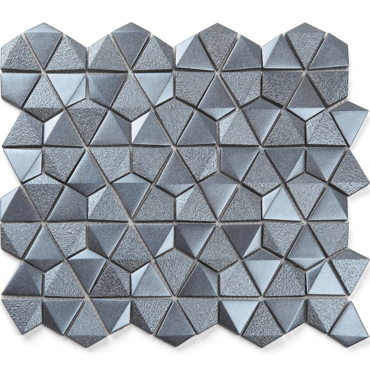 Metallic Enamel-3D Hexagon-Silver