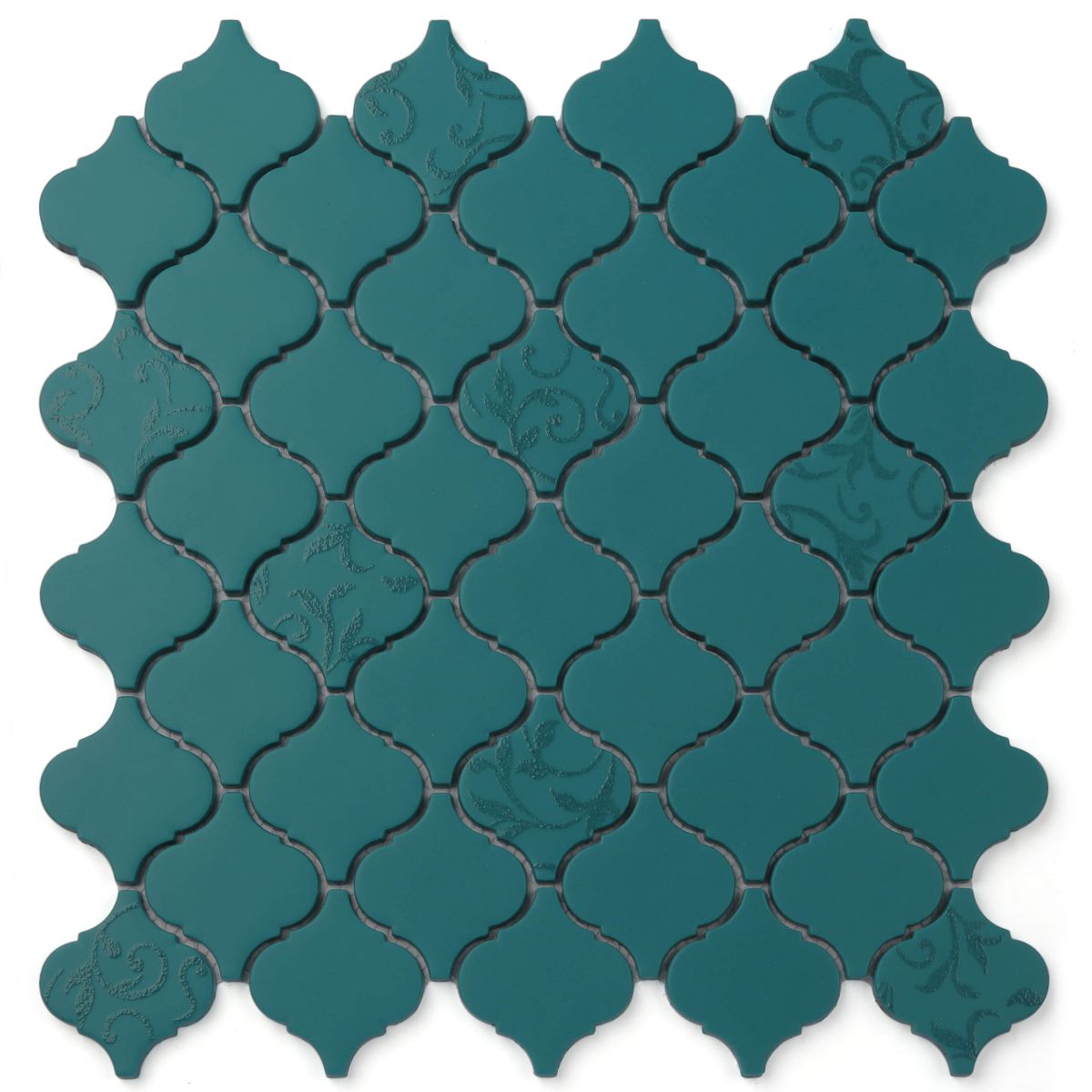 ENAMEL GLASS MOSAIC - Raised Pattern Mix - Turquoise