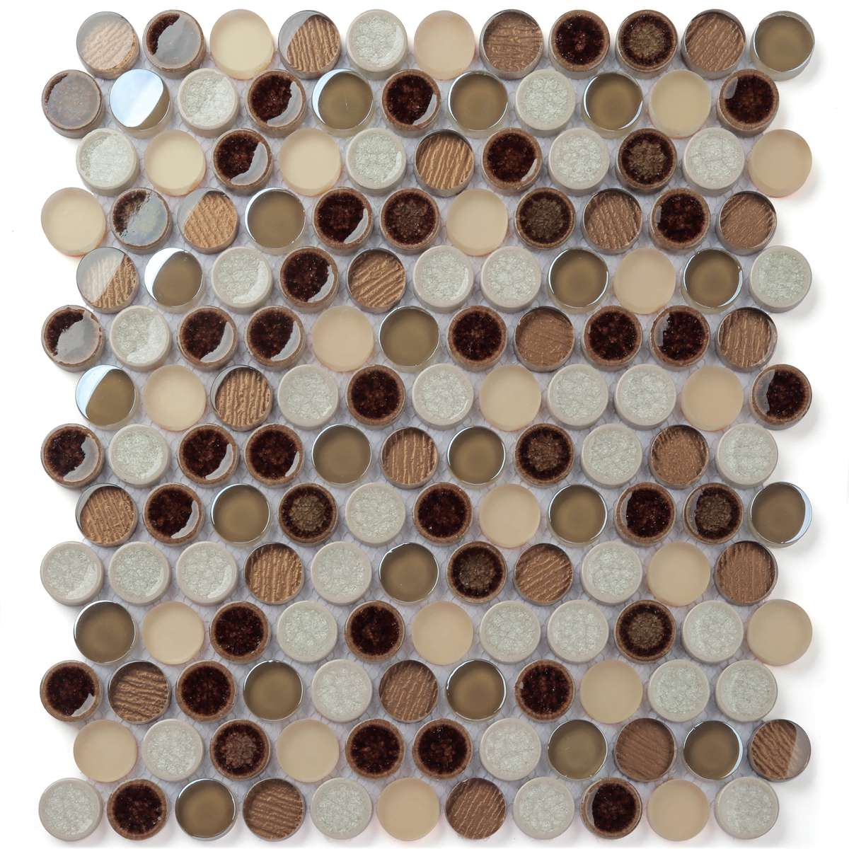 Porcelain penny round bathroom tiles