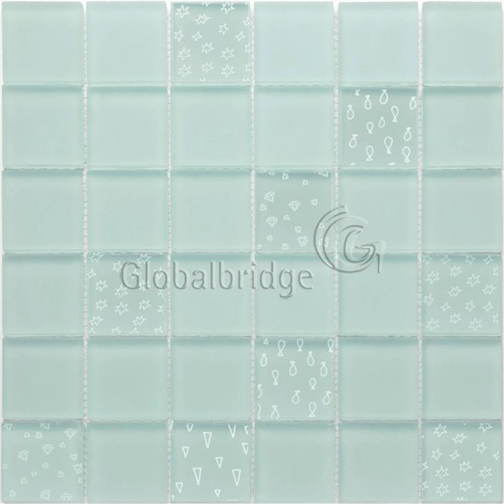Engraving glass bathroom mosaic tiles