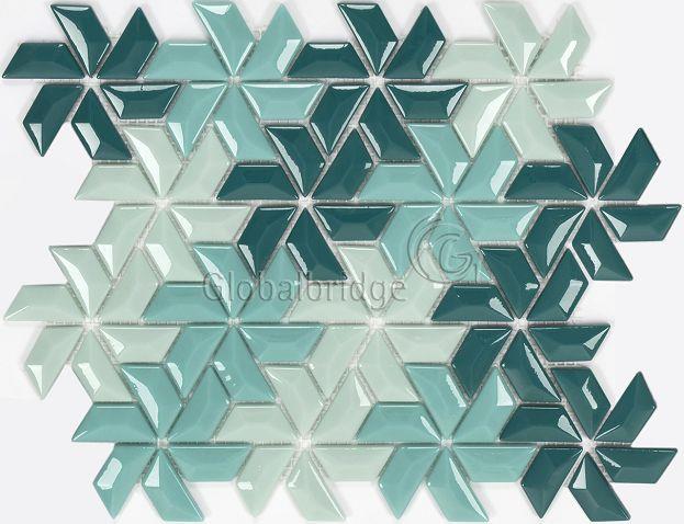 3d wave glass mosaic tile
