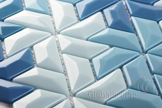 3d recycled glass mosaic tiles