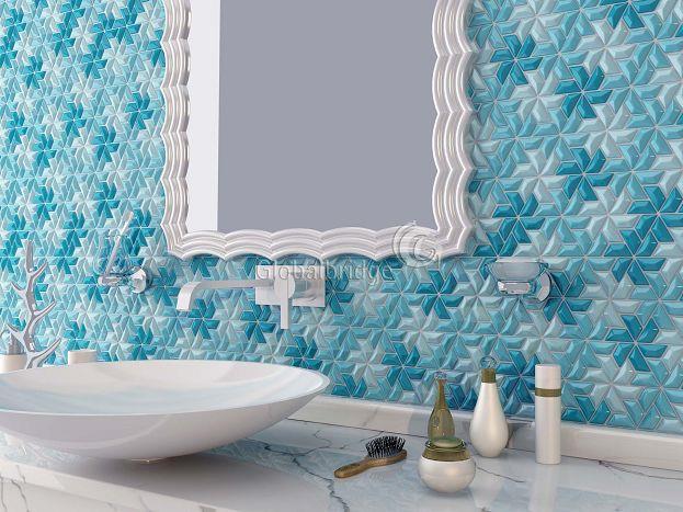 recycled glass mosaic wall tiles