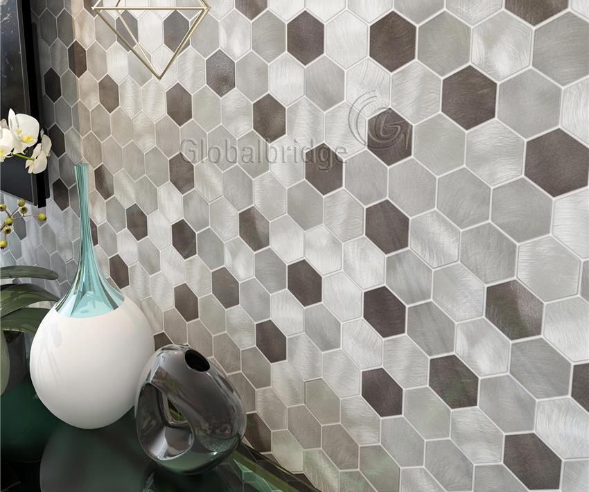 metal mosaic wall tile