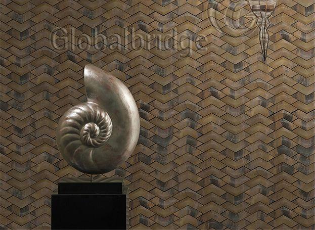 3d bronze mosaic backsplash