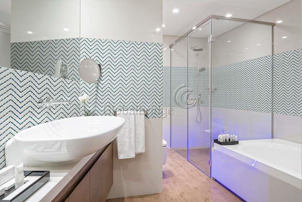 Powder glass bedroom wall mosaic tiles