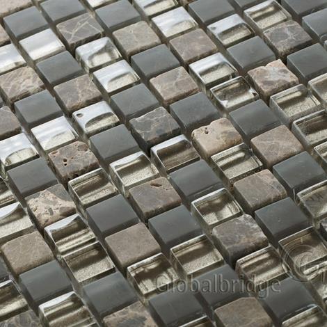 Sparkle Crystal Glass Mosaic Tile Mix Stone Interior Wall Mosaic Tile