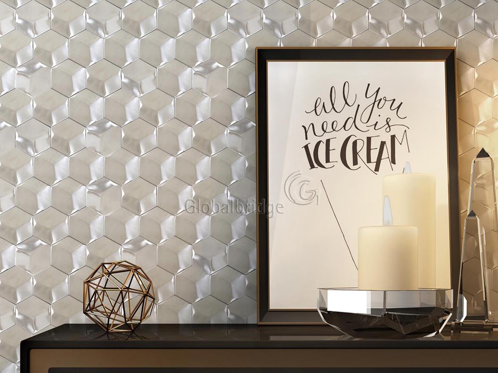 3D Stainless Steel Metal Mosaic Tile