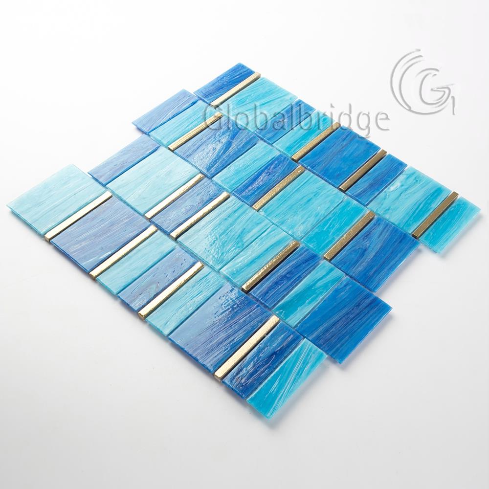 Rectangle Glass Mosaic Backsplash Wall Tiles