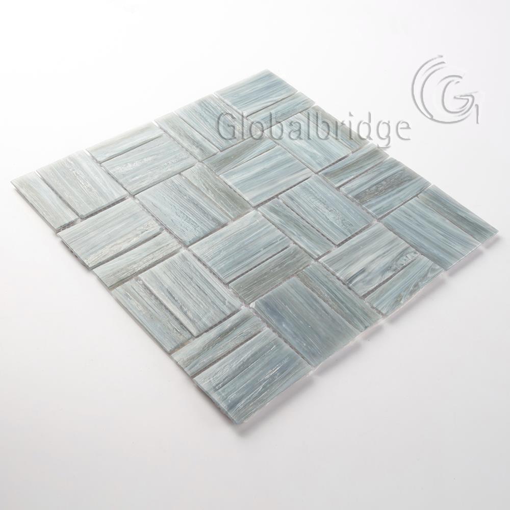 Stream rectangle glass mosaic kitchen wall tiles