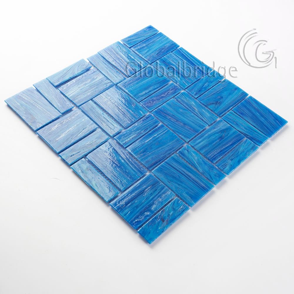 Stream rectangle glass mosaic kitchen wall tiles