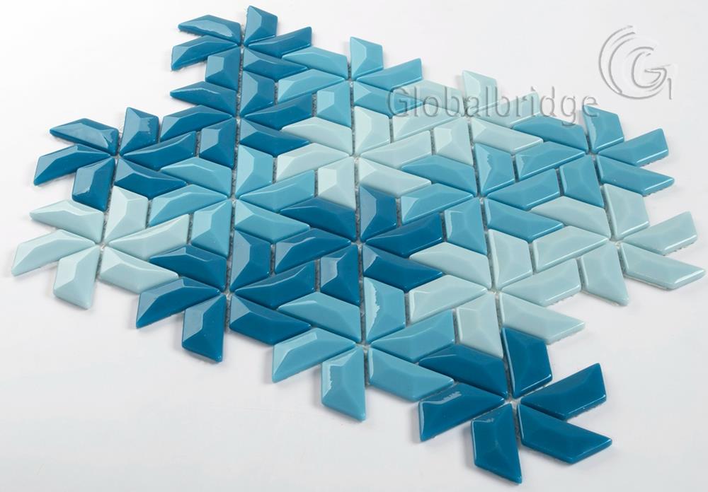 Trapezoid Square 3D Diamond Art Glass Mosaic Tile for Living Room Wall -  China Floor Tile, Flooring Tile