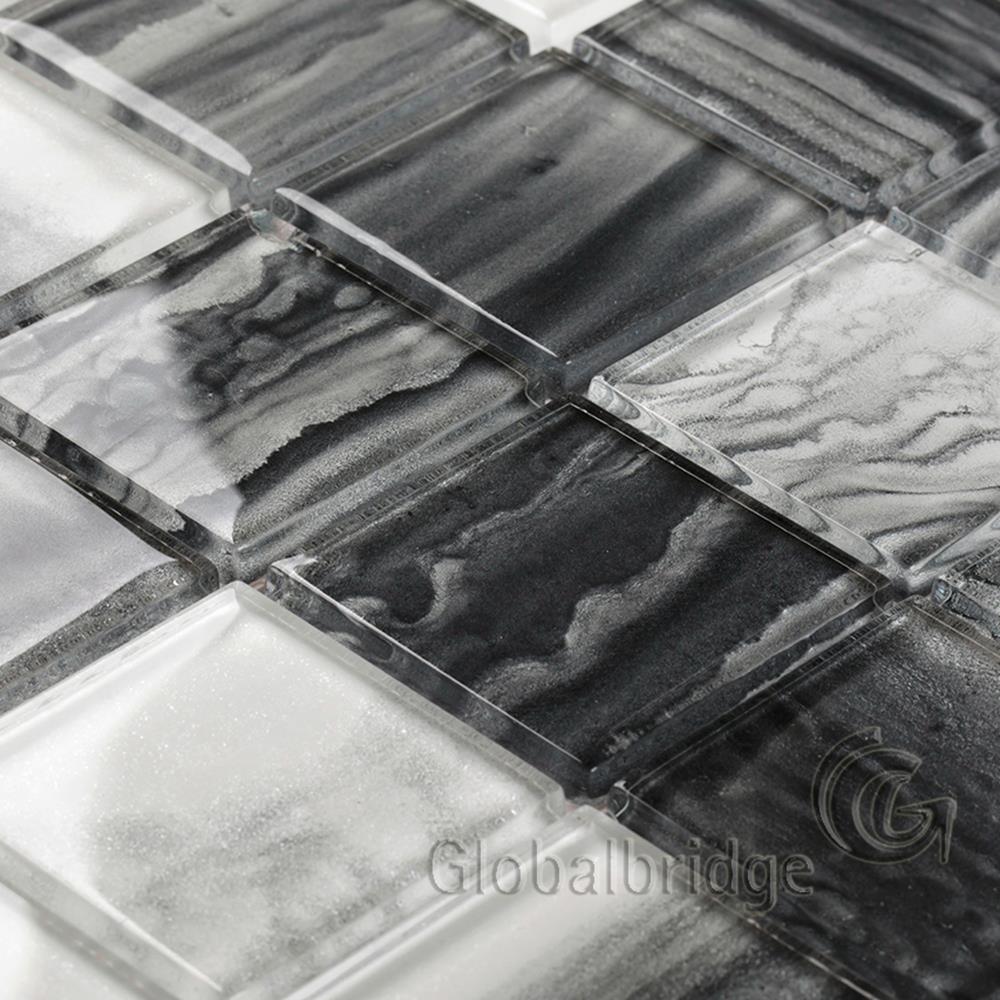 Inkjet Bathroom Wall Mosaic Glass Sheets