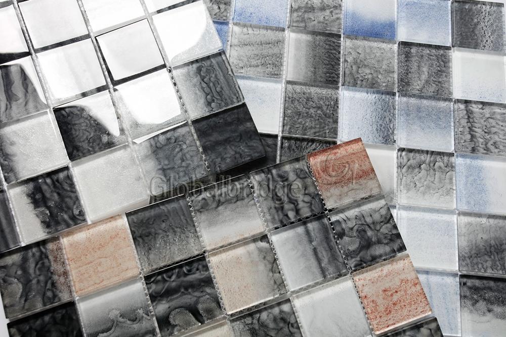 Inkjet Bathroom Wall Mosaic Glass Sheets