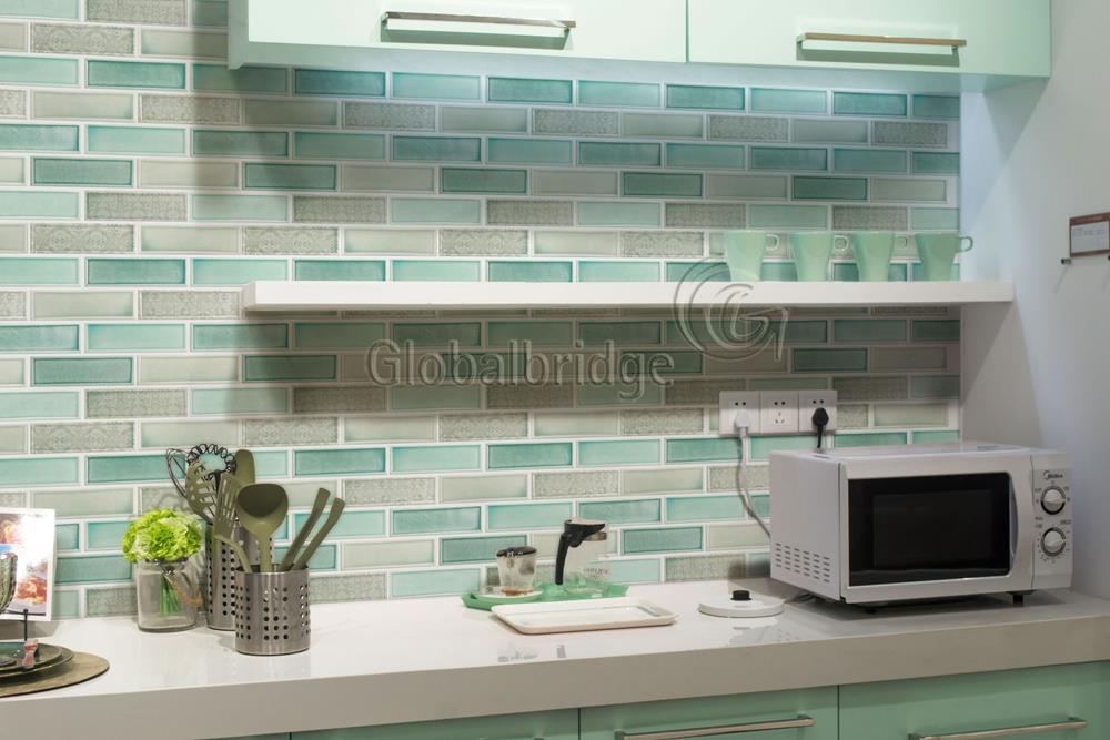 Crystal Glazed Bathroom Recycle Glass Mosaic