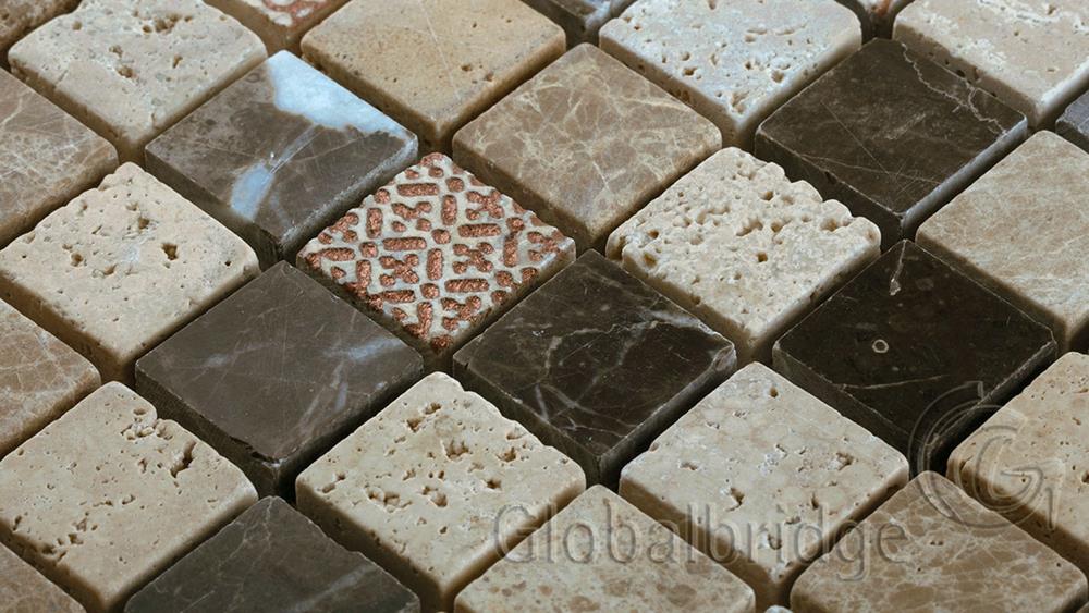 Nature Engraving stone mosaic pattern marble mosaic tile marble wall tile 