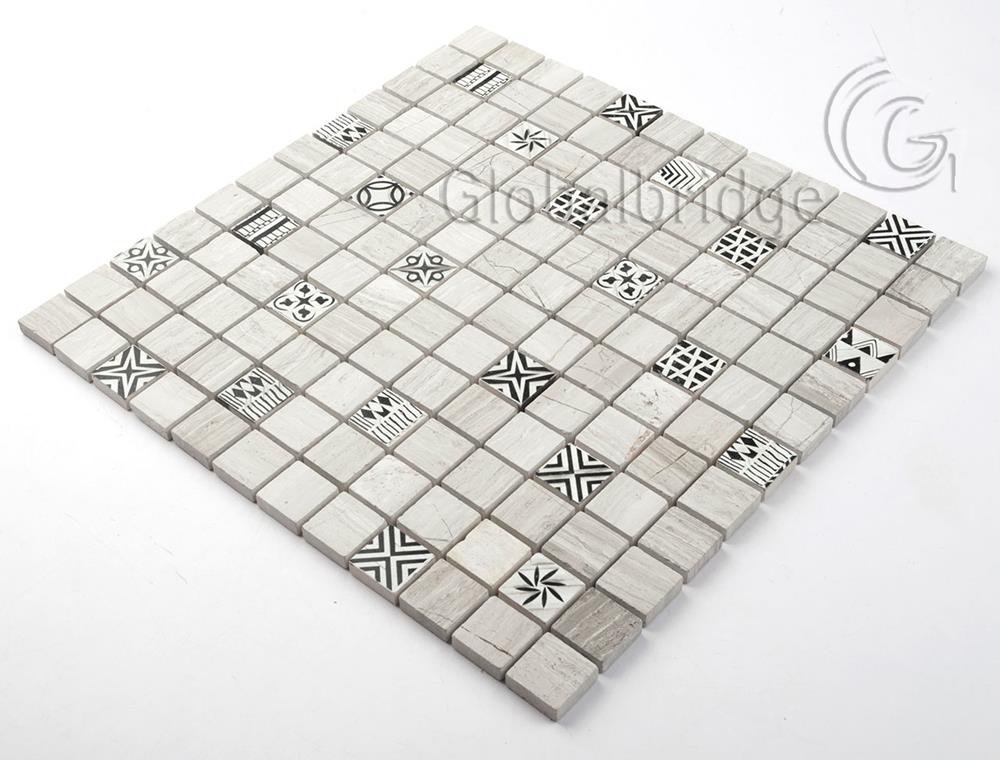 Nature Engraving stone mosaic pattern marble mosaic tile marble wall tile 