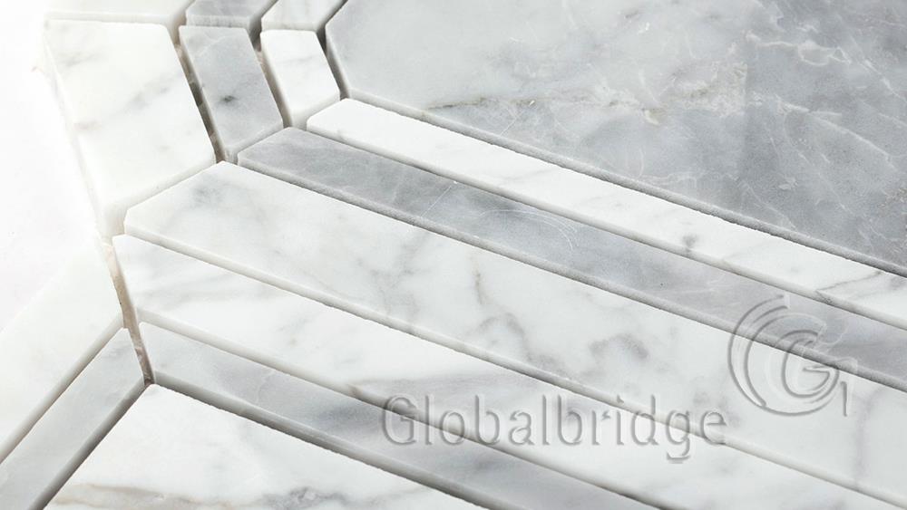 Waterjet marble mosaic kitchen backsplash marble floor tiles