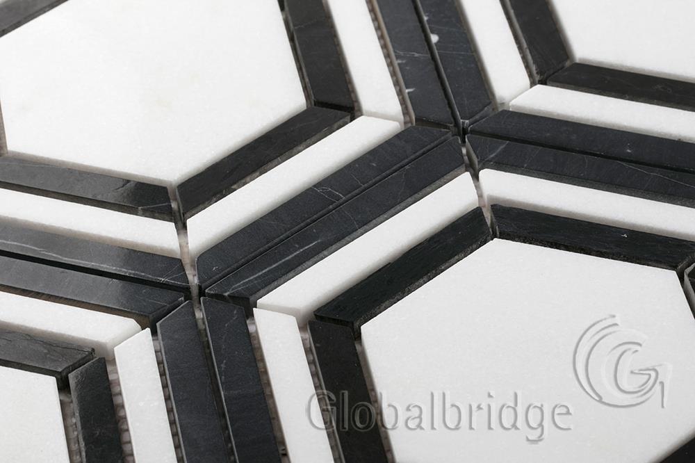 Waterjet stone mosaic kitchen wall tile mosaic tile