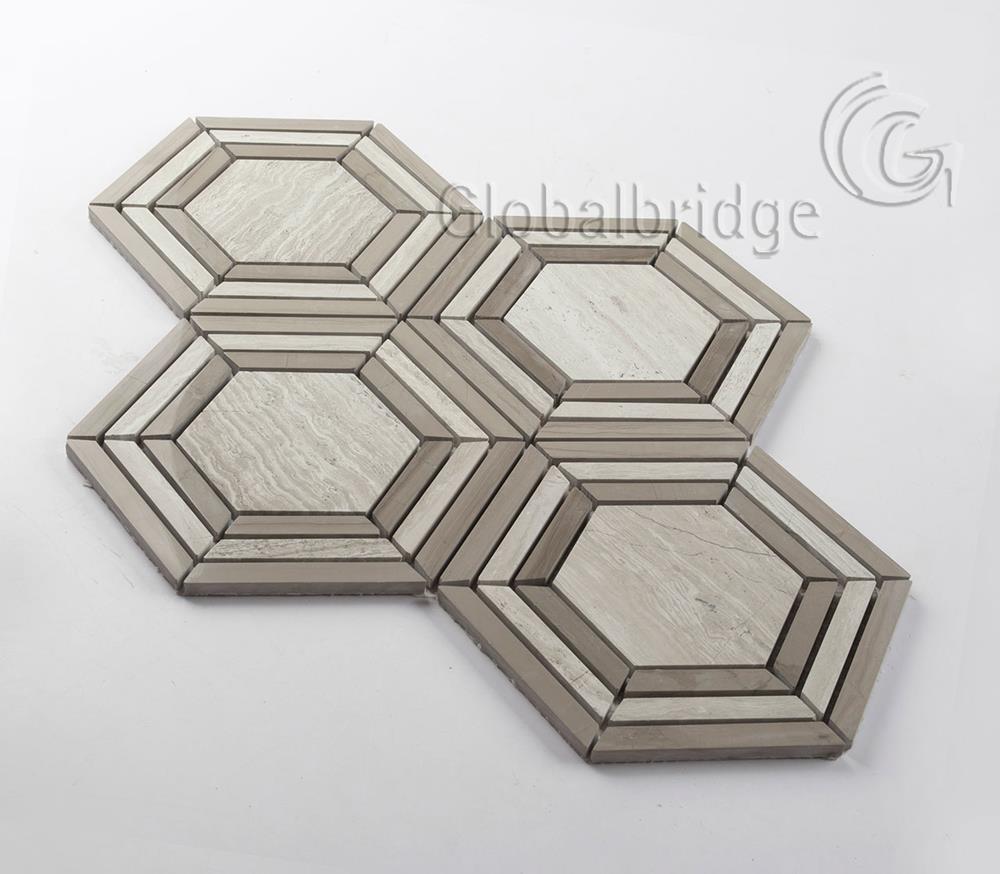 Waterjet stone mosaic kitchen wall tile mosaic tile