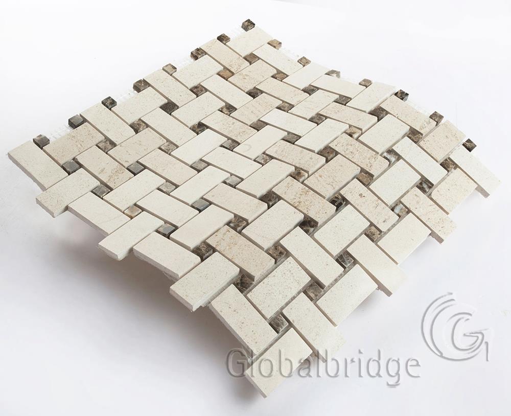 Irregular shape mix marble floor tiles art mosaic stone