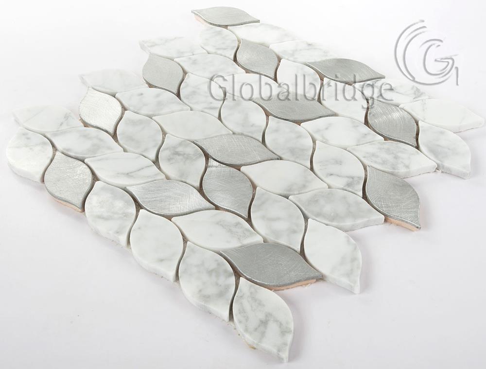 Marble mix Aluminum mosaic tile stone mosaics marble mosaic tile