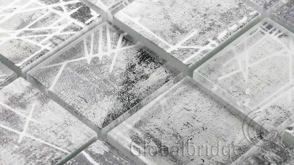Concrete Like crystal glass mosaic tile living room wall mosaic