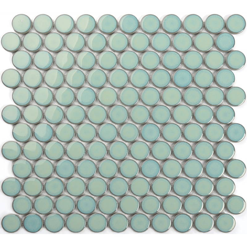 Glazed circle mosaic wall tiles interior