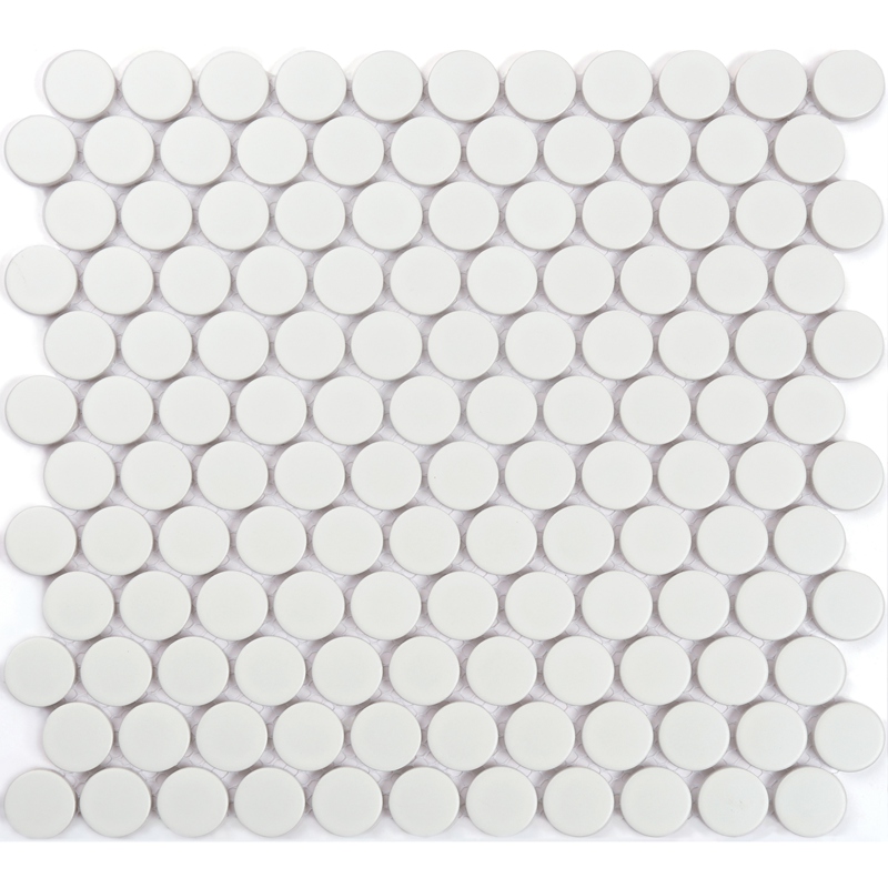Ceramic mosaic tiles white