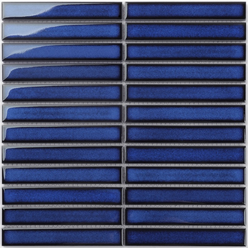 Design blue ceramic strip mosaic