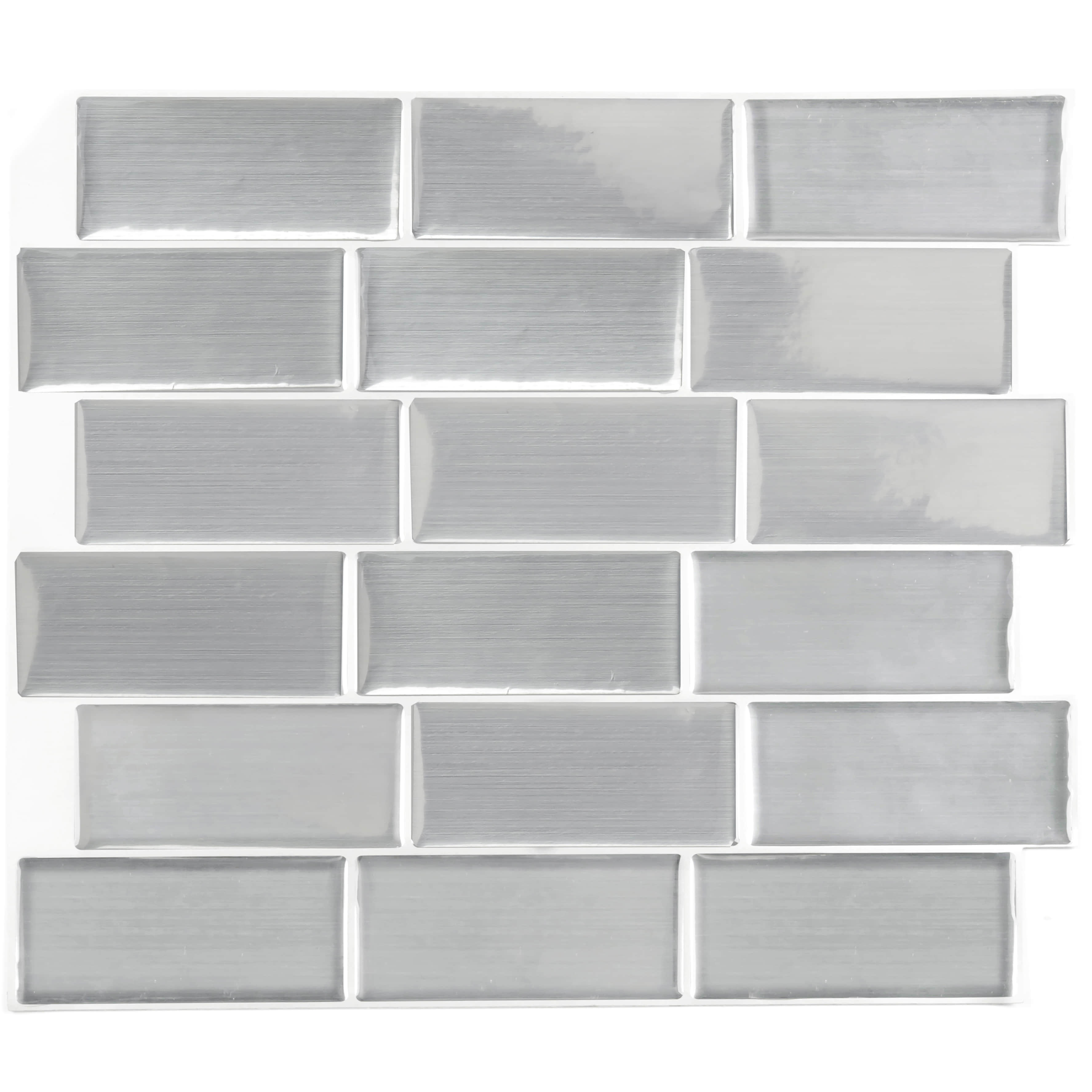 Silver Vinyl Mosaic TIle Wall Sheets