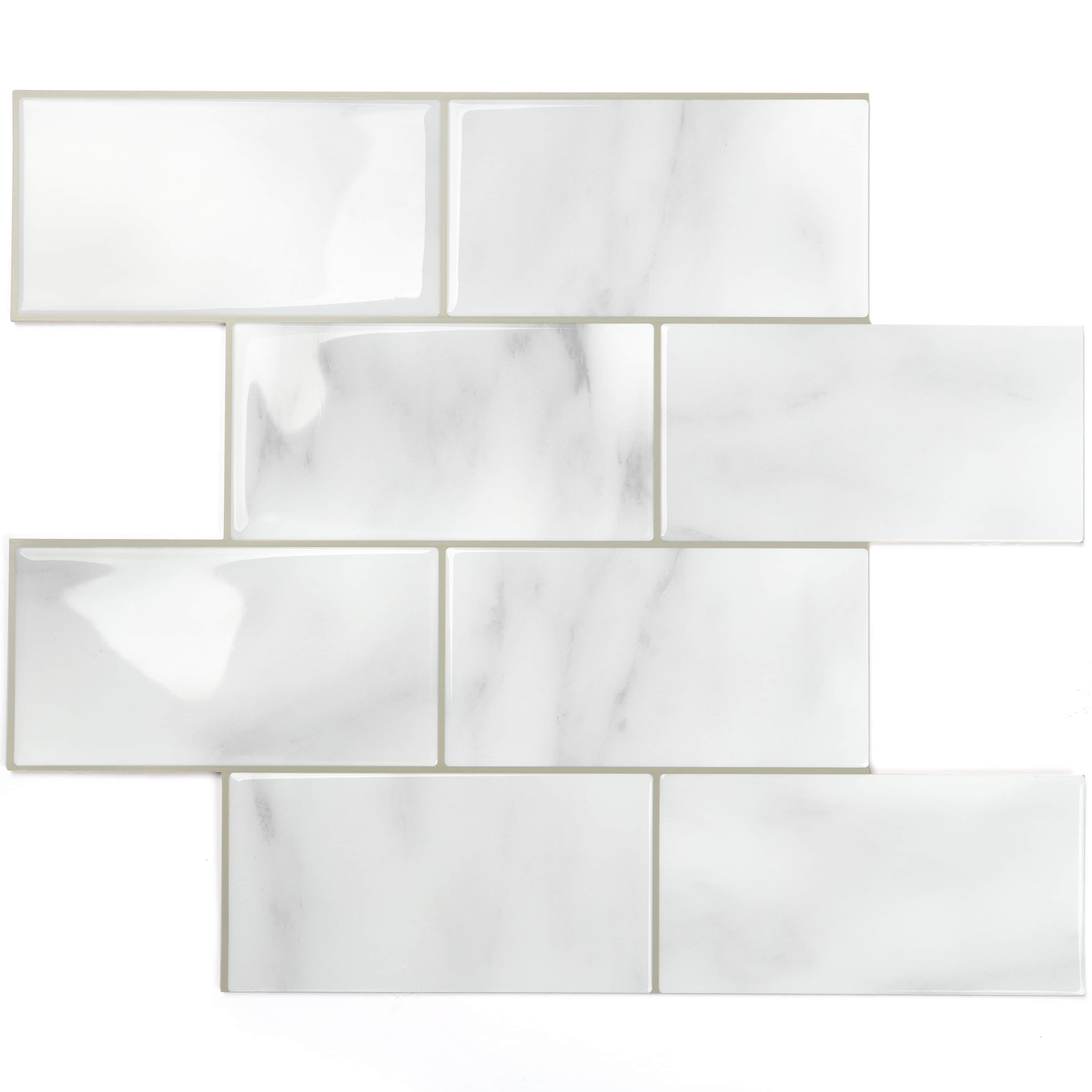 White Stone Pattern Vinyl Mosaic Sheets