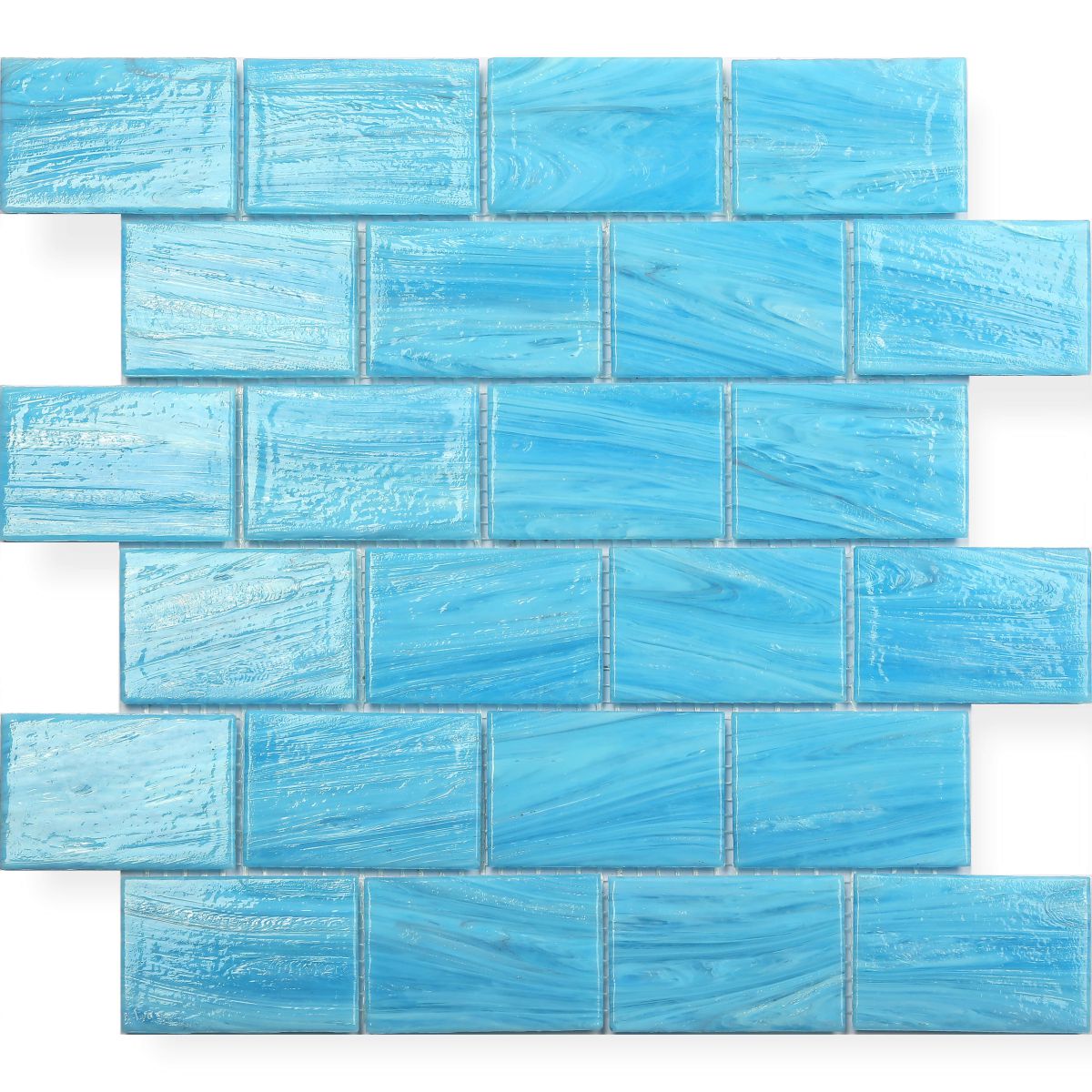 Lake Blue Stream Fining Glass Mosaic