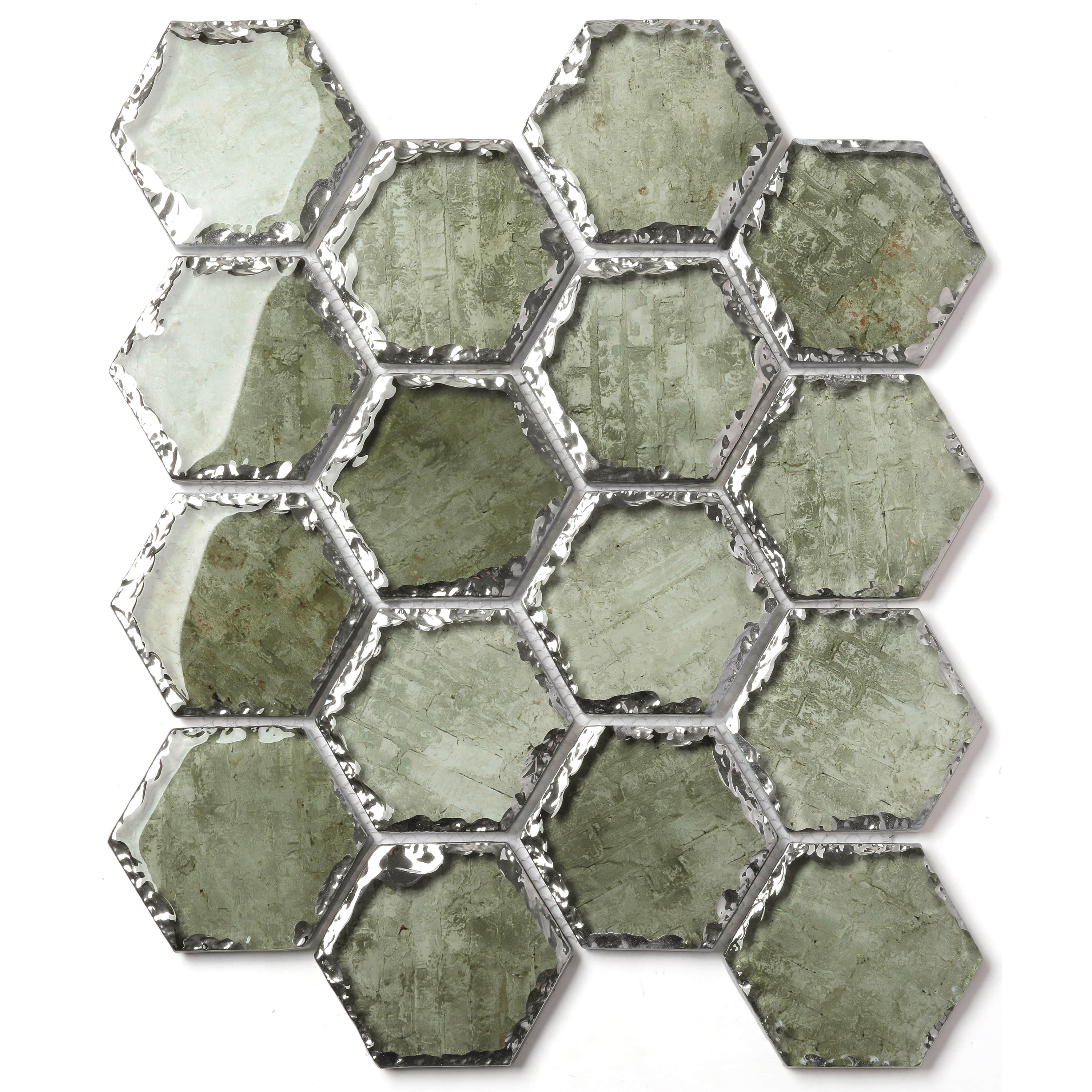 Hexagon Inkjet Printing Crystal Mosaic-Green