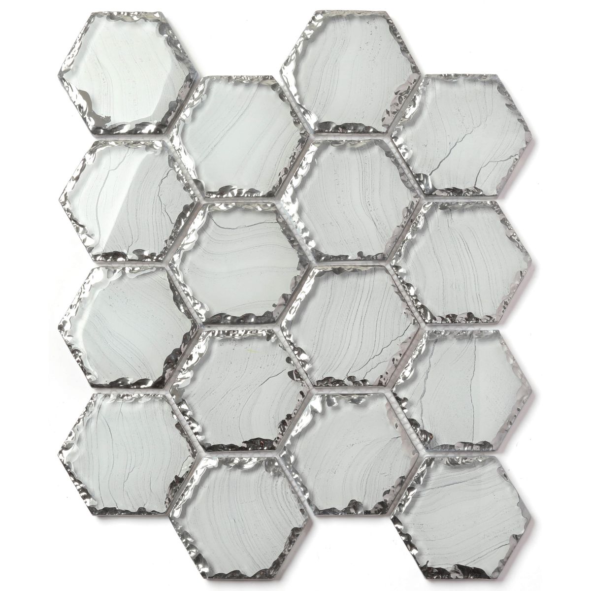 Hexagon Inkjet Printing Crystal Mosaic-White