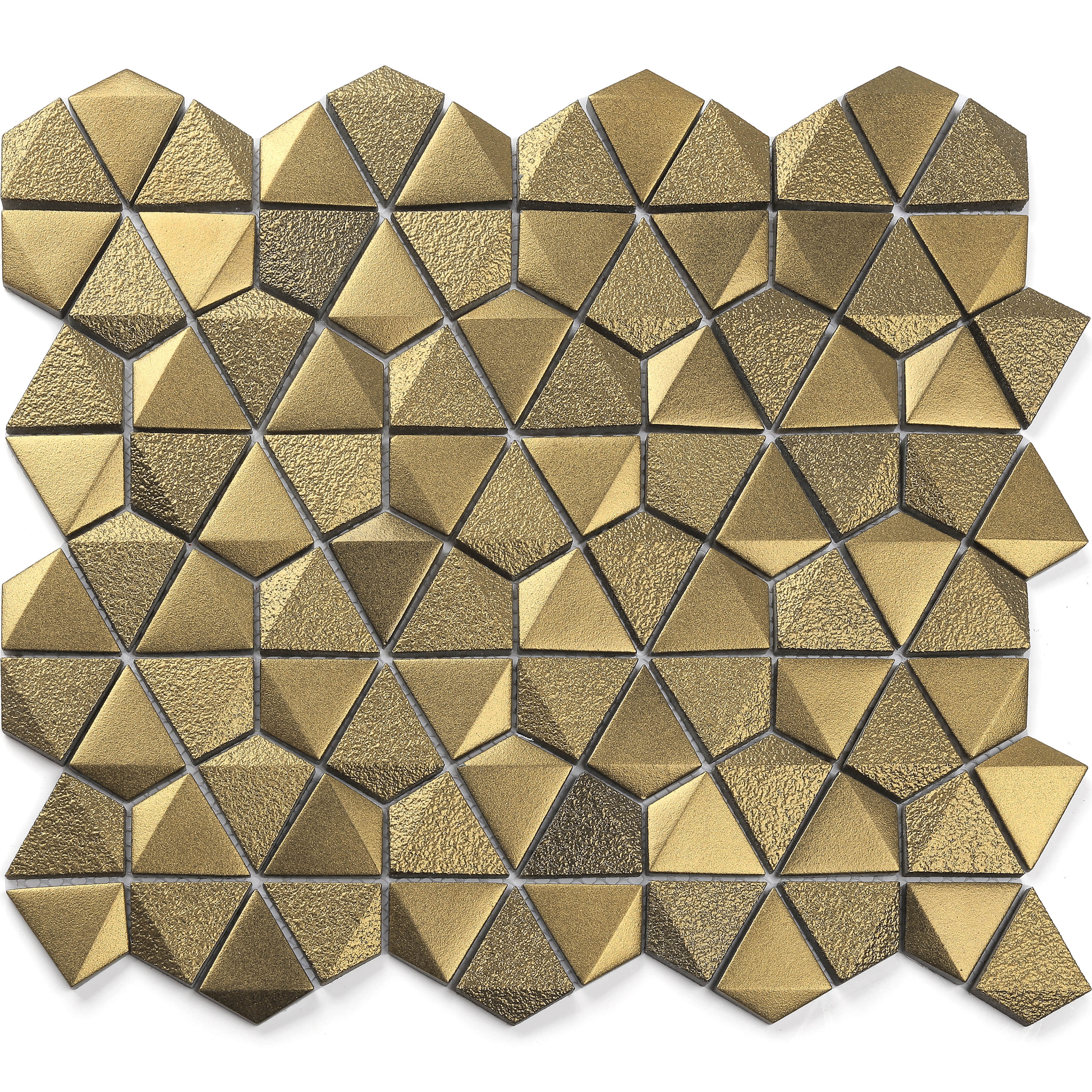 Metallic Enamel-3D Hexagon-Gold
