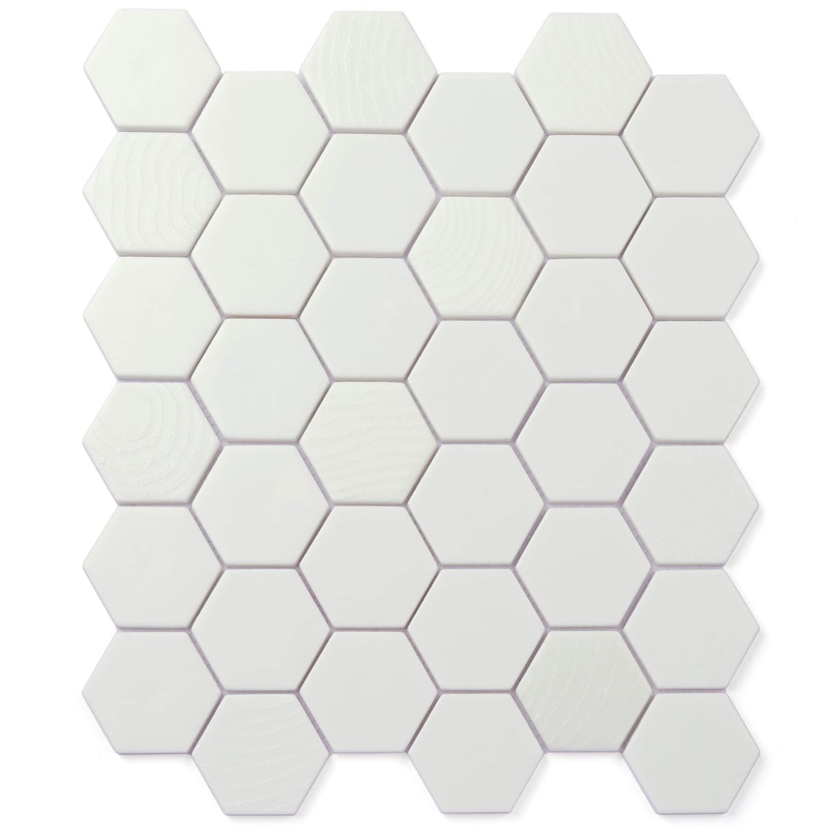 ENAMEL GLASS MOSAIC - Raised Pattern Mix - Pearl white