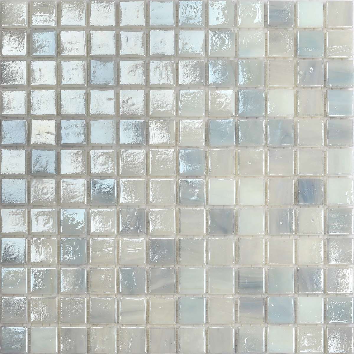 Pure white mosaic tile squares