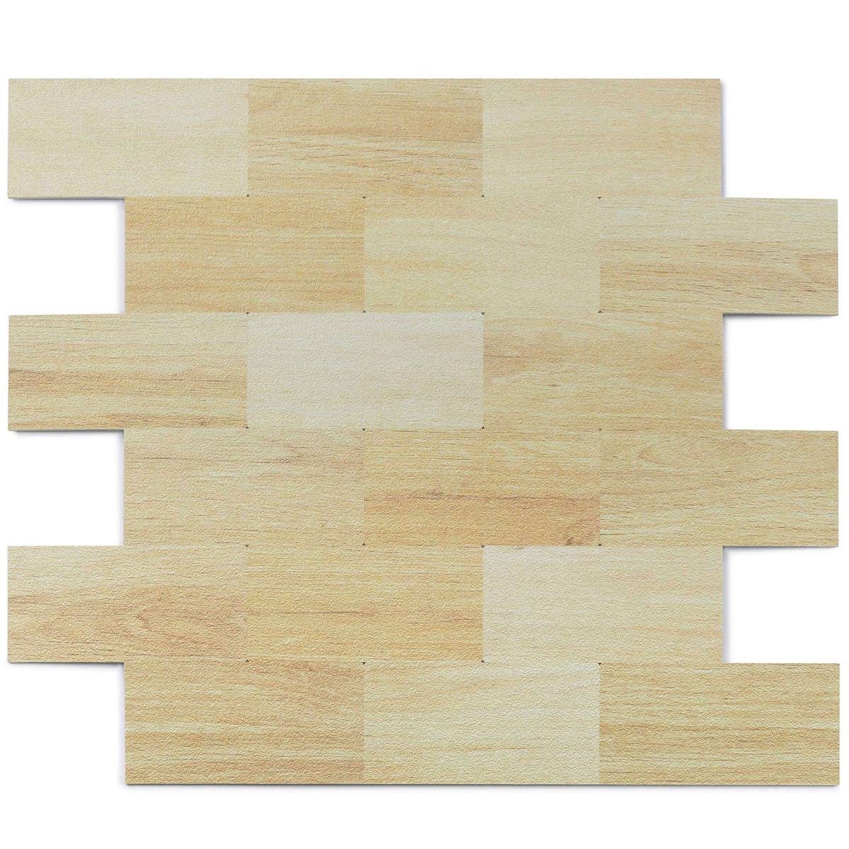 Wood pattern peel and stick backsplash tile